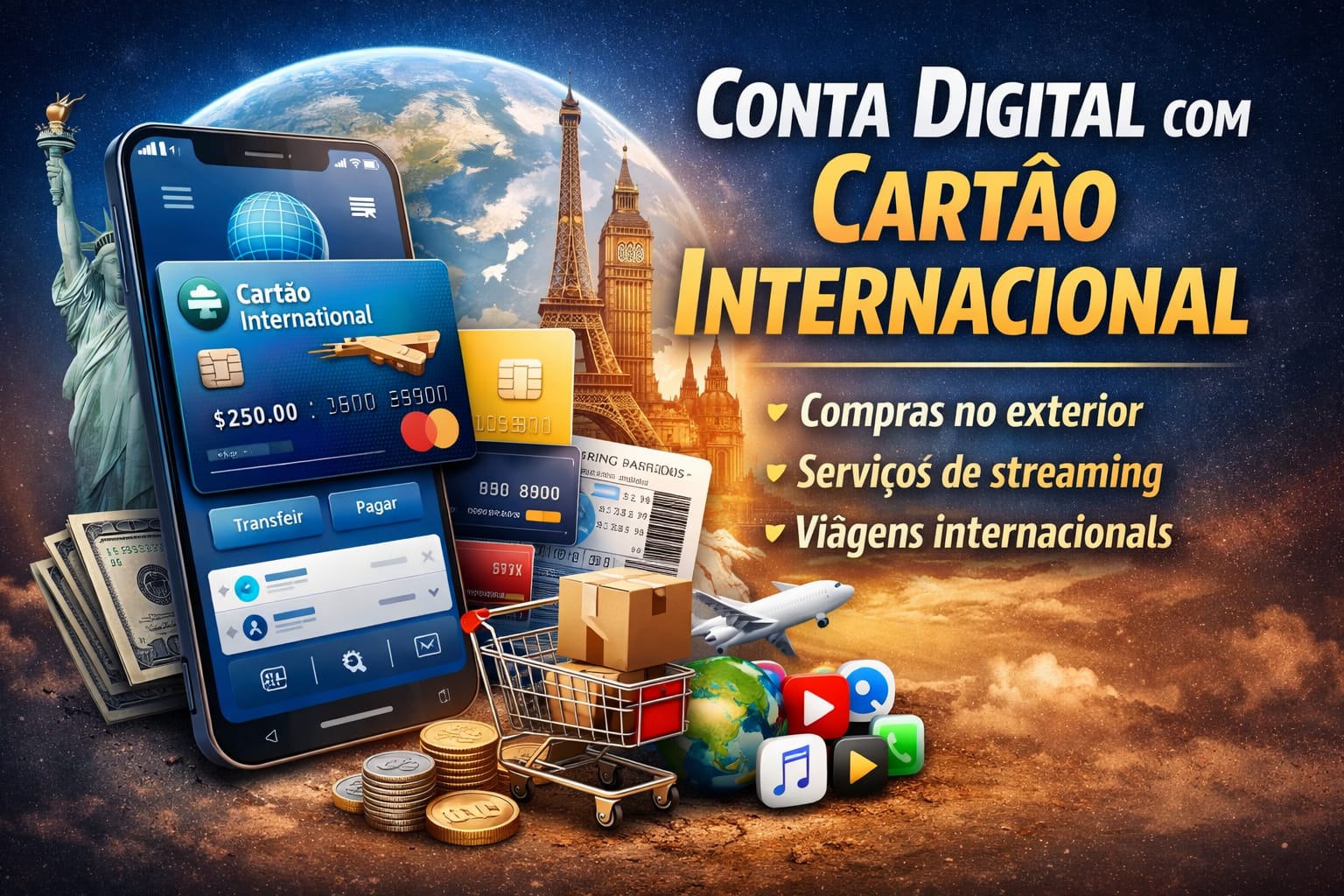 CONTA DIGITAL COM CARTÃO INTERNACIONAL