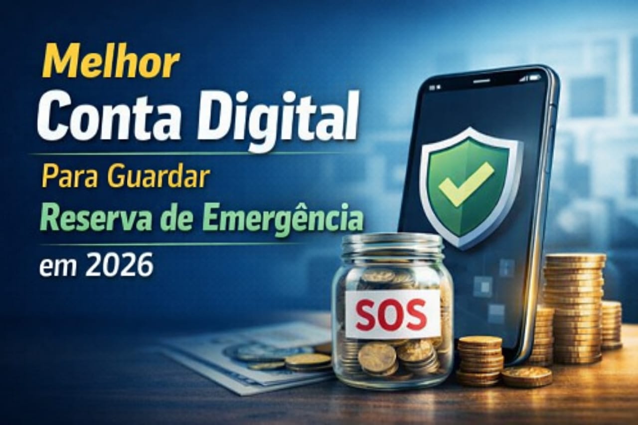 Melhor conta digital para guardar reserva de emergência em 2026