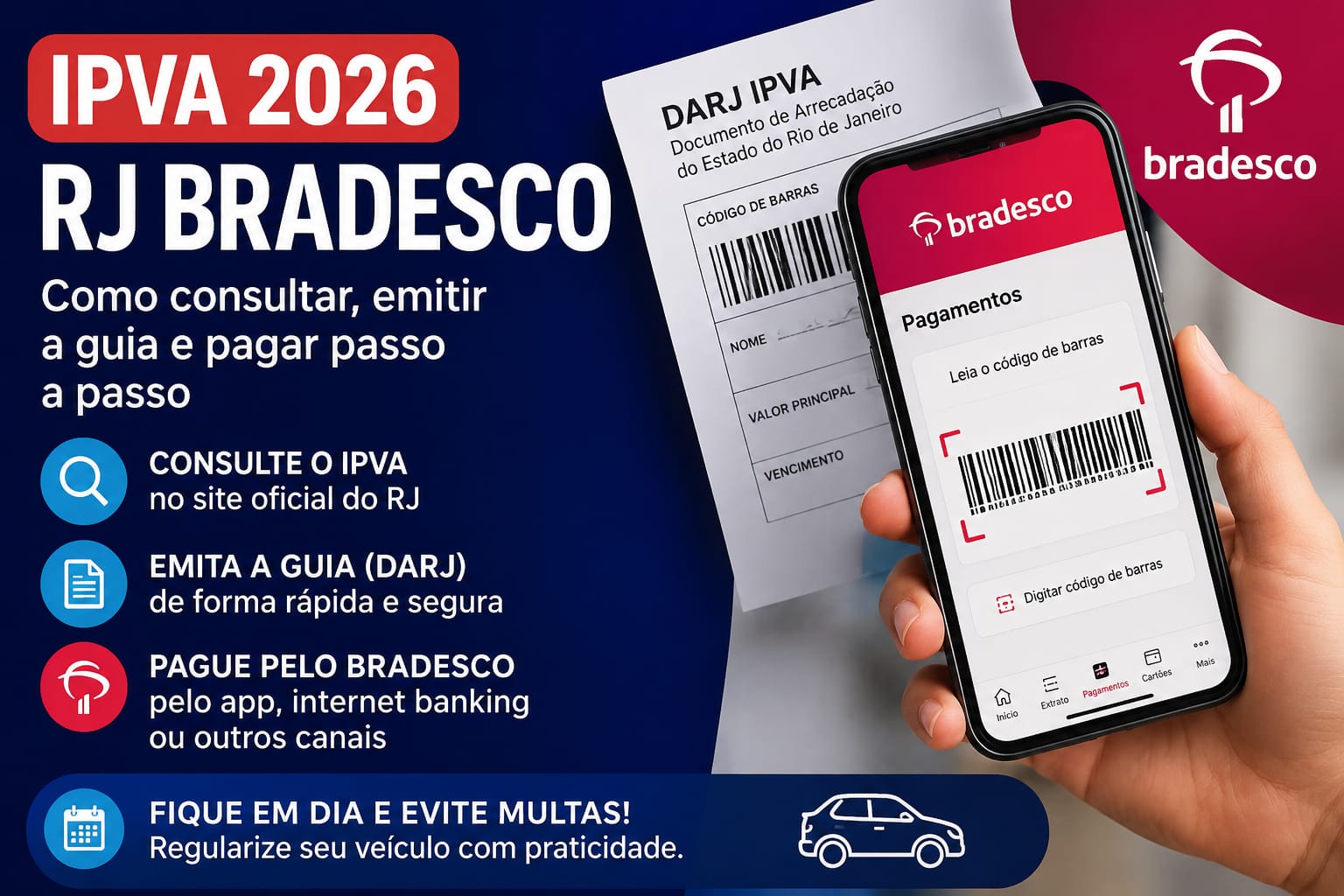 Como Pagar o IPVA 2026 RJ Pelo Bradesco