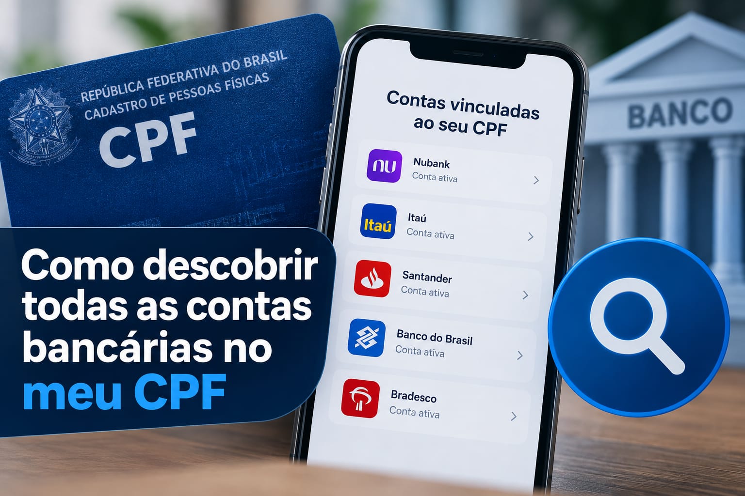como descobrir todas as contas bancárias no meu CPF