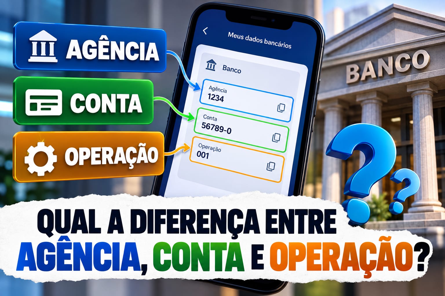 qual a diferença entre agência conta e operação