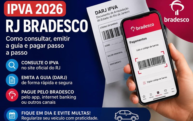 Como Pagar o IPVA 2026 RJ Pelo Bradesco